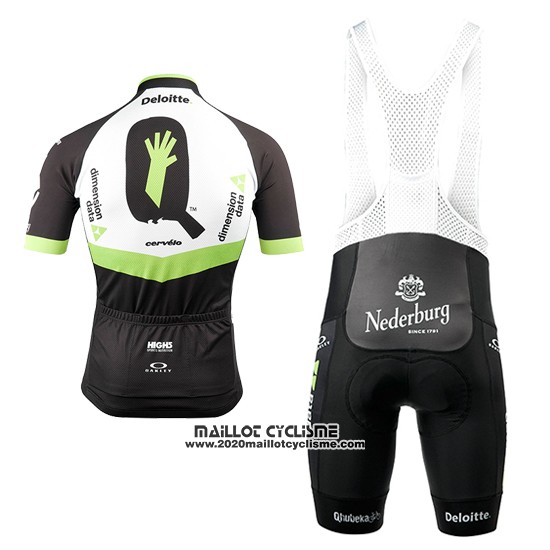 2017 Maillot Ciclismo Dimension Data Vert et Noir Manches Courtes et Cuissard